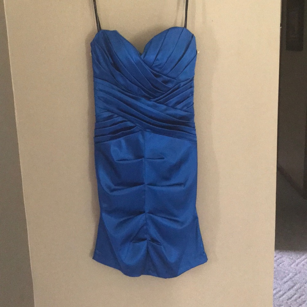 Blue Satin Cocktail Dress!